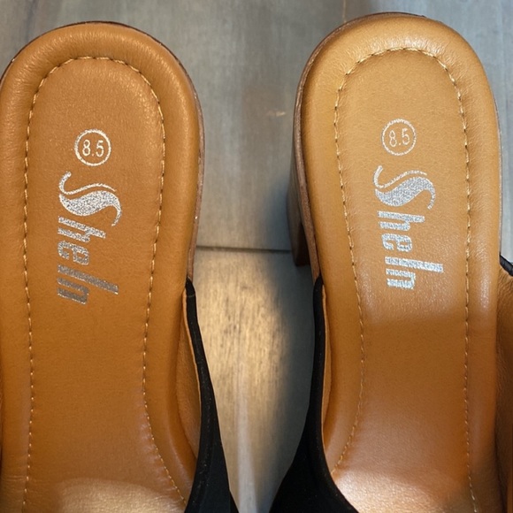 NWT SHEIN Chunky Band Platform Slip-On Heeled Sandals - Picture 8 of 9